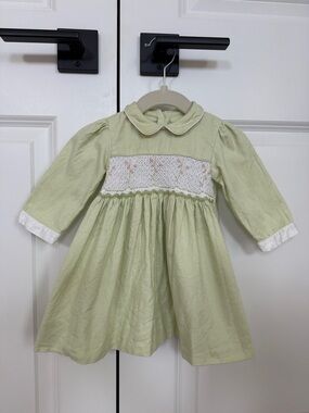 Vintage Besos by Kissy Kissy green dress 6-9 months